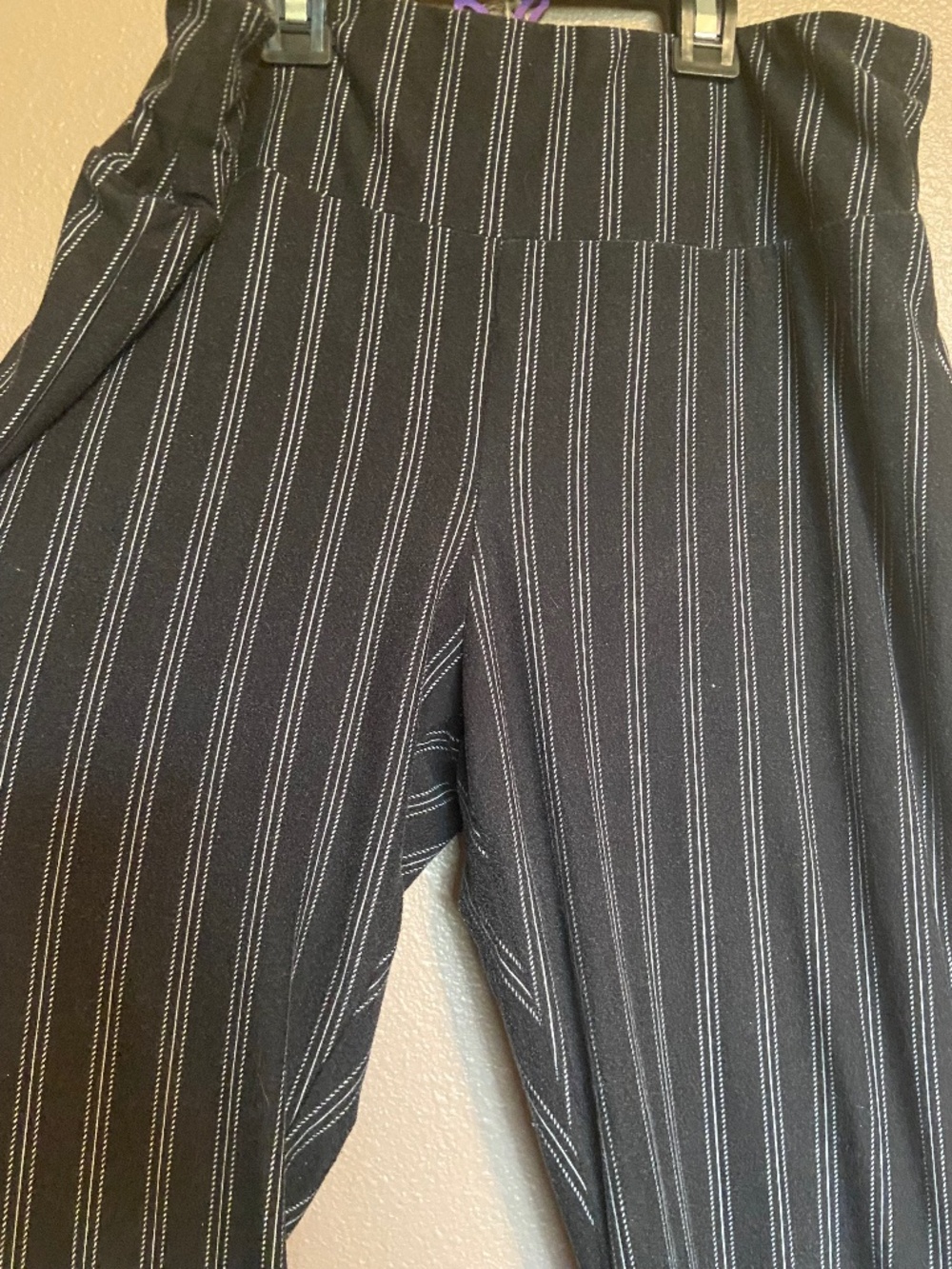 Pinstripe high waist stretchy pants